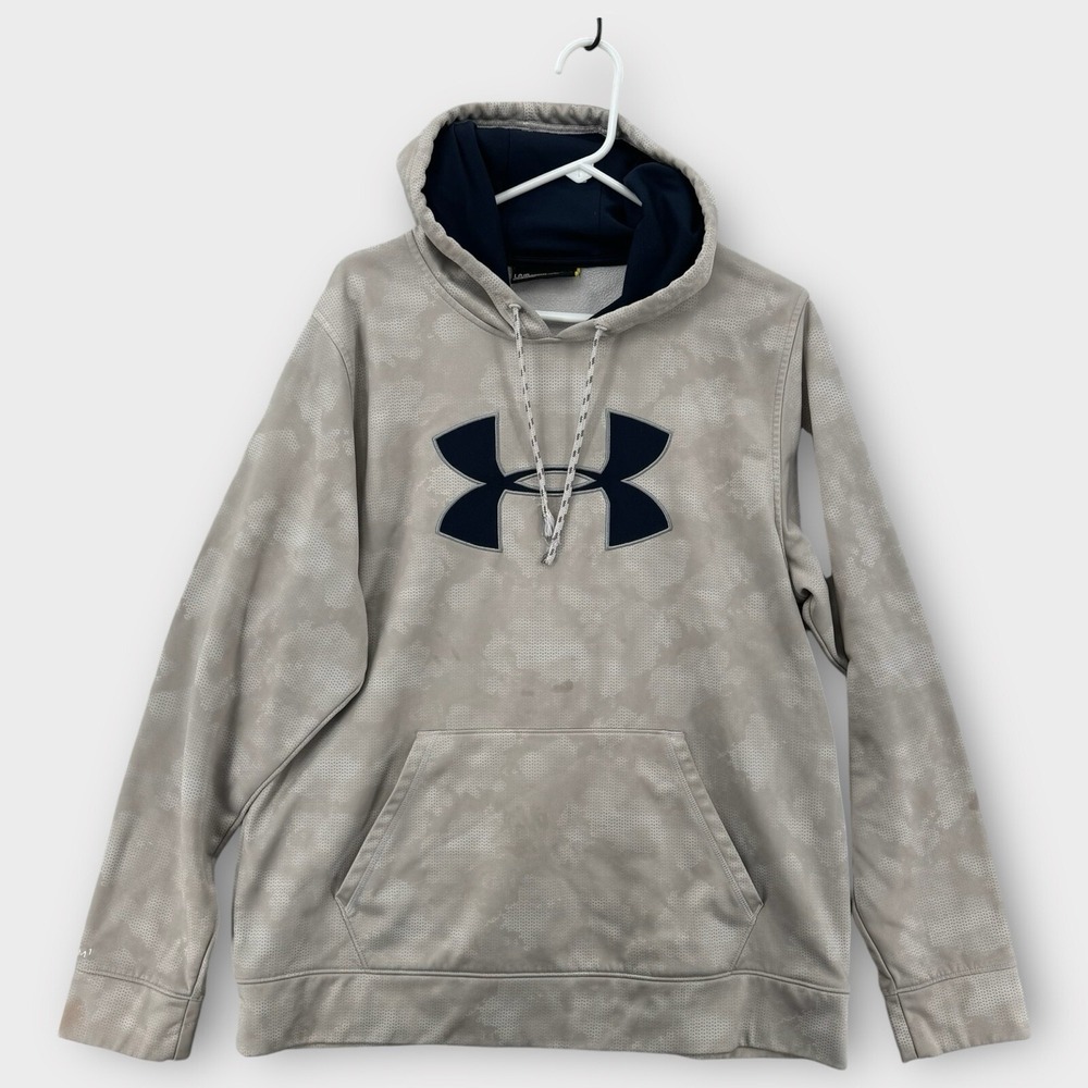Under Armour Sweatshirt Hoodie Mens Large Pullover Logo Athletic Loose Camo‎